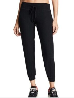 Beyond Yoga Lounge Around Black Ribbed Joggers pants Small SOFT